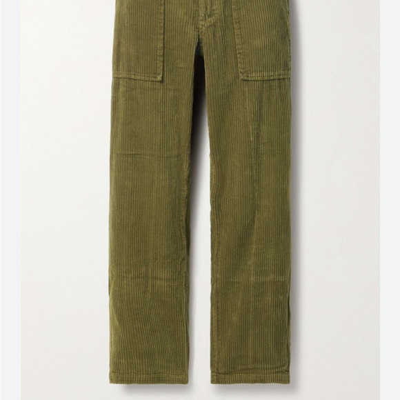 ALEX MILL Neil Cotton Corduroy Straight Leg Pants Olive Green Adjustable Waist 4 - Picture 15 of 15